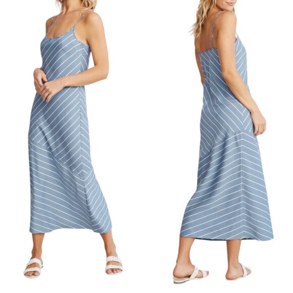 Jenni Kayne Kendall Slip Dress Size S Vintage Blue Stripe Minimalist Chic Modern - Picture 1 of 11